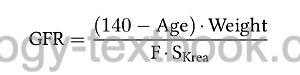 figure Cockroft formula for estimation of the creatinine clearance